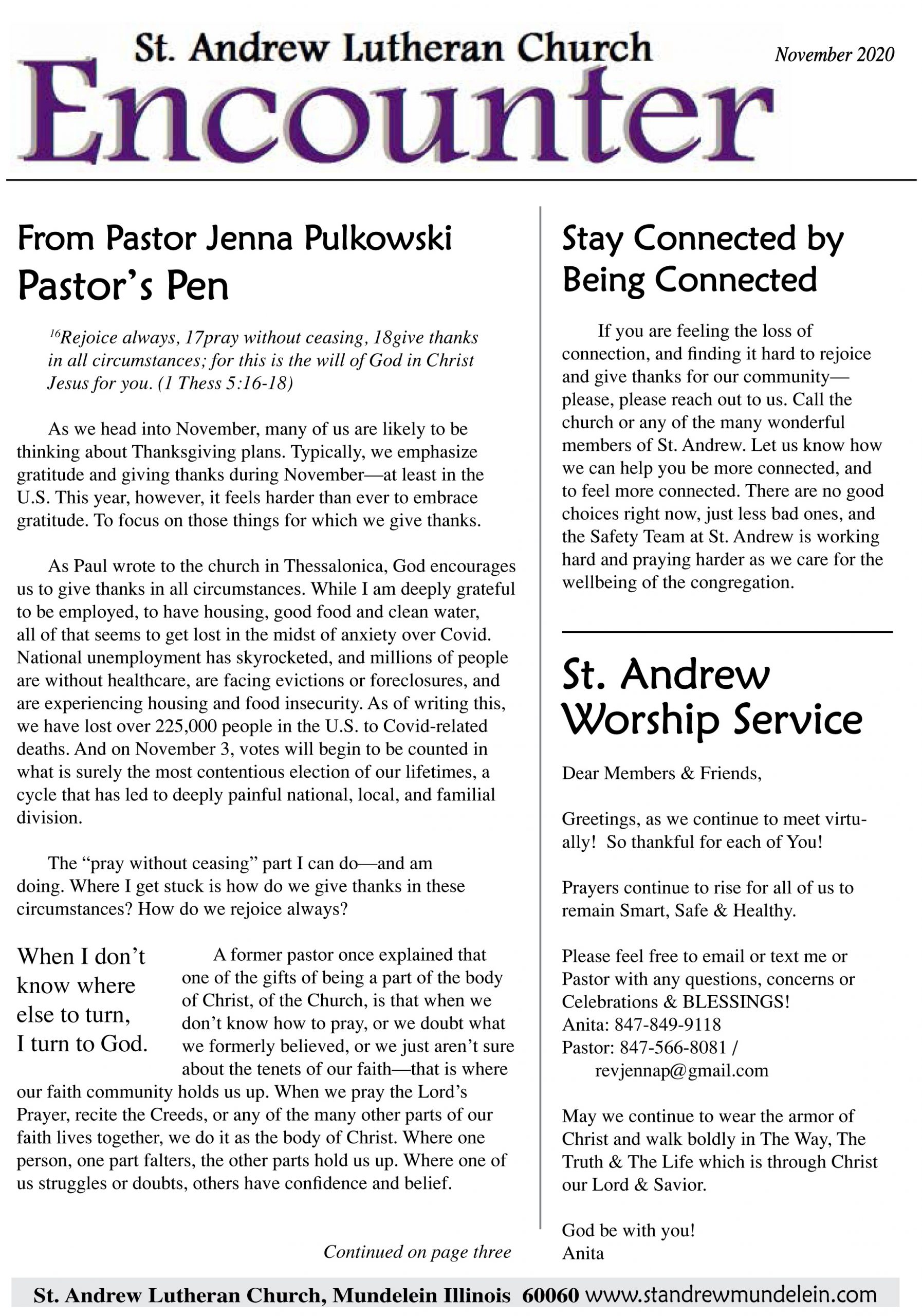 Encounter Sample front page
